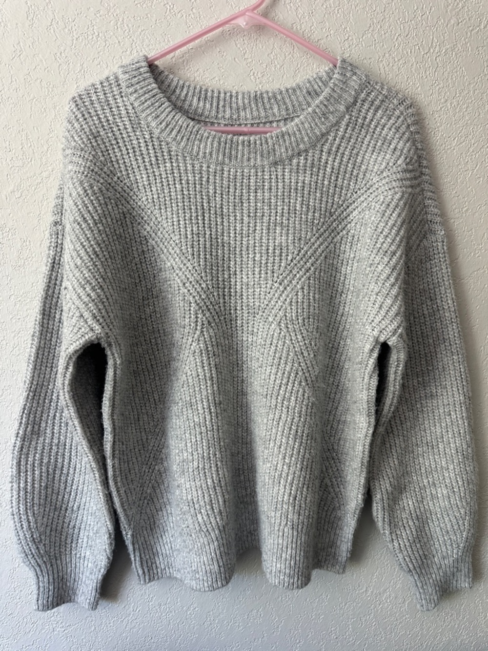 Soma Light Gray Ribbed Crewneck Sweater